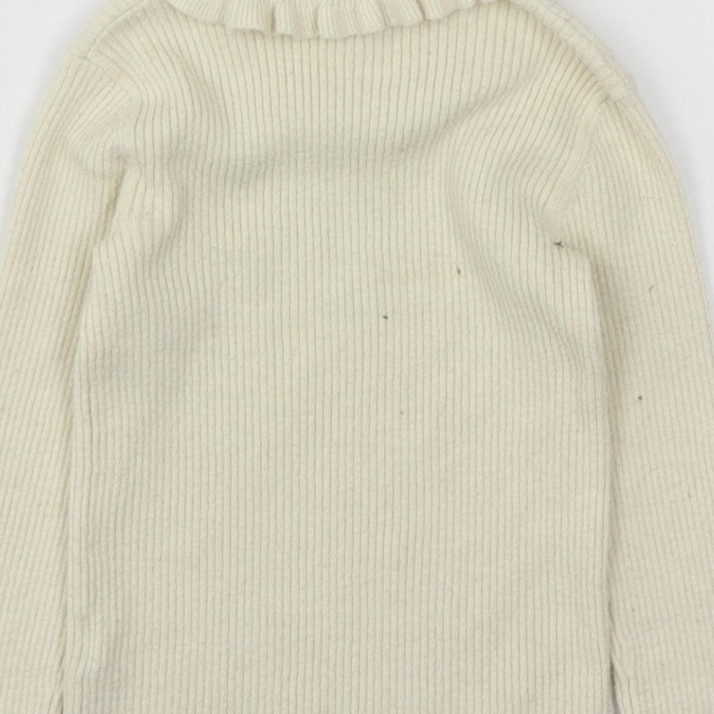 George Girls Ivory Roll Neck Viscose Pullover Jumper Size 2-3 Years