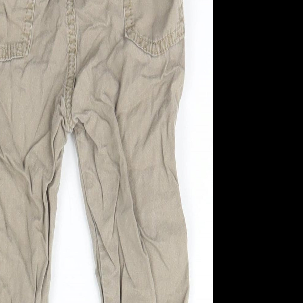 George Boys Beige Cotton Jogger Trousers Size 12-18 Months