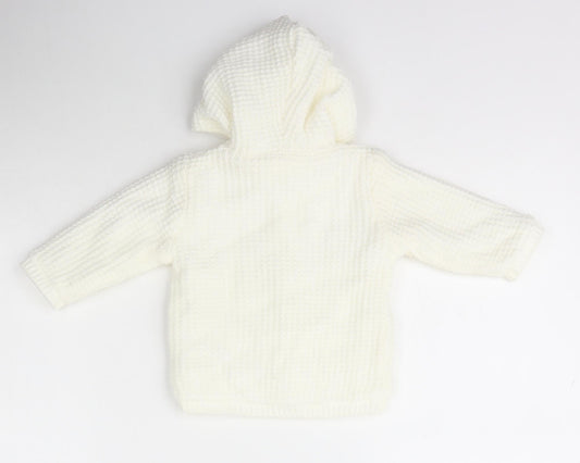George Girls White Polyester Cardigan Jumper Size 3-6 Months