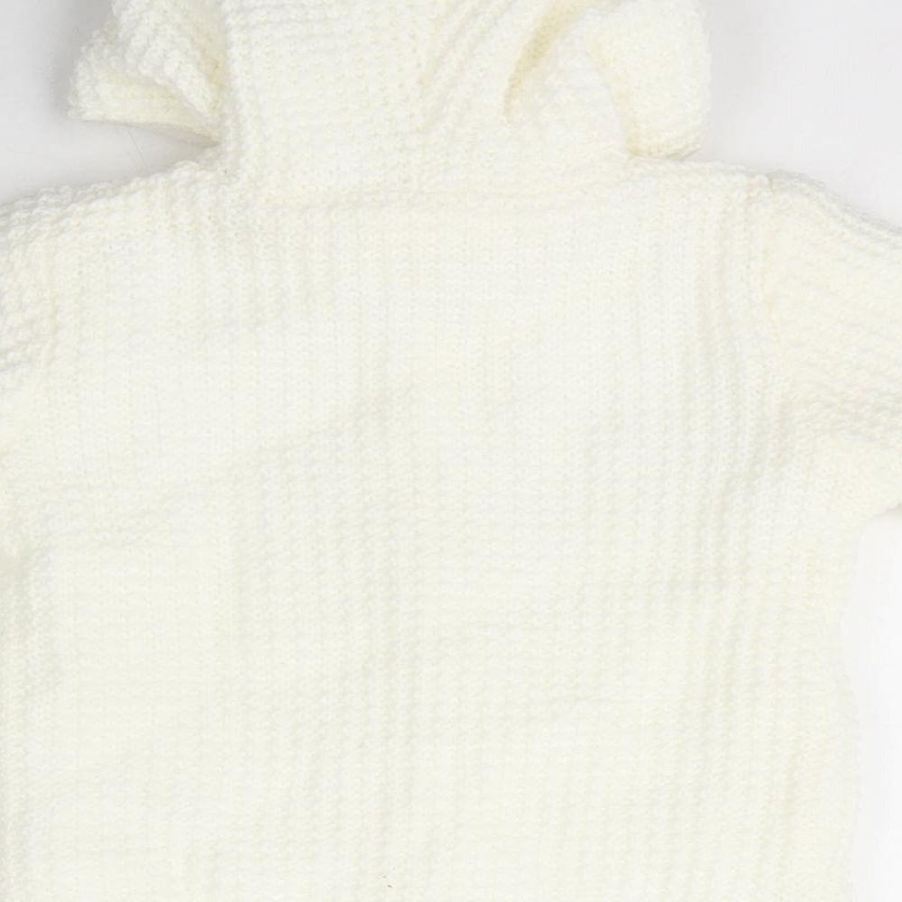 George Girls White Polyester Cardigan Jumper Size 3-6 Months