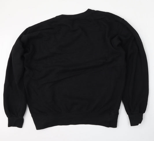 Womens UK 12 Regular Looney Toons Black Pullover Sweatshirt