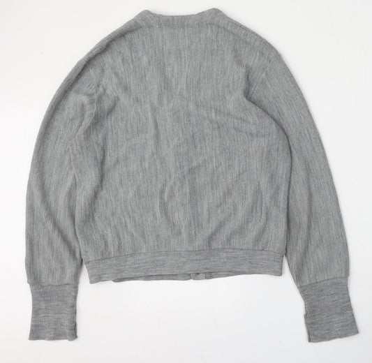 Arrow Tournament Womens Grey V-Neck Acrylic Cardigan Jumper Size L