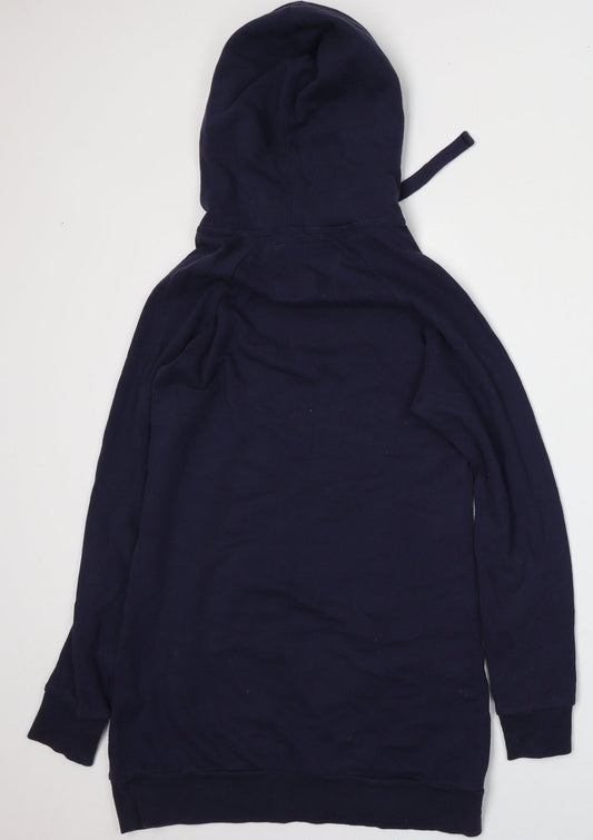 New Look Womens Blue Cotton Pullover Hoodie Size 10