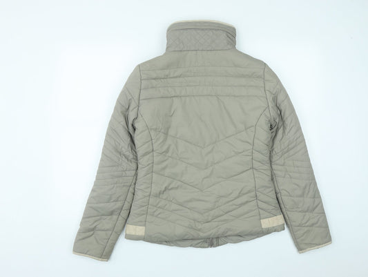 New Look Womens Beige Quilted Coat Size 10 Zip