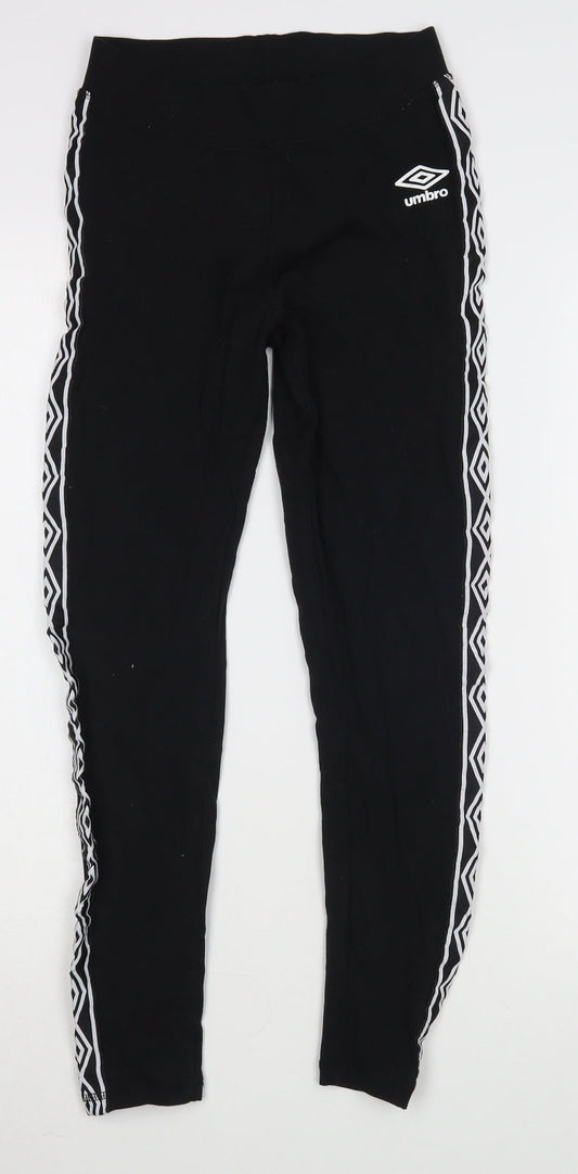 Umbro Womens Black Cotton Jogger Leggings Size XS L25 in