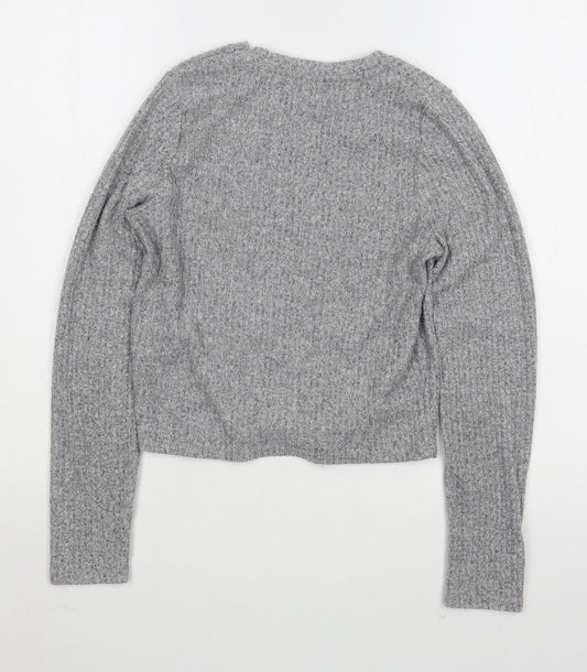 Matalan Girls Grey Round Neck Polyester Pullover Jumper Size 13 Years Pullover