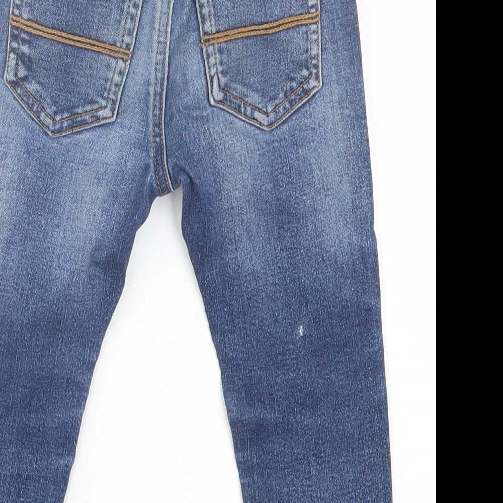 NEXT Boys Blue Cotton Capri Jeans Size 12-18 Months Button