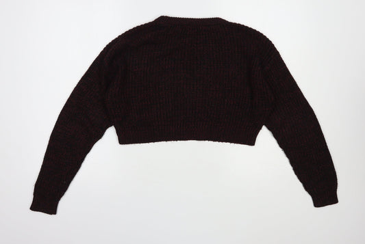 New Look Girls Purple Crew Neck Acrylic Pullover Jumper Size 12 Years Pullover