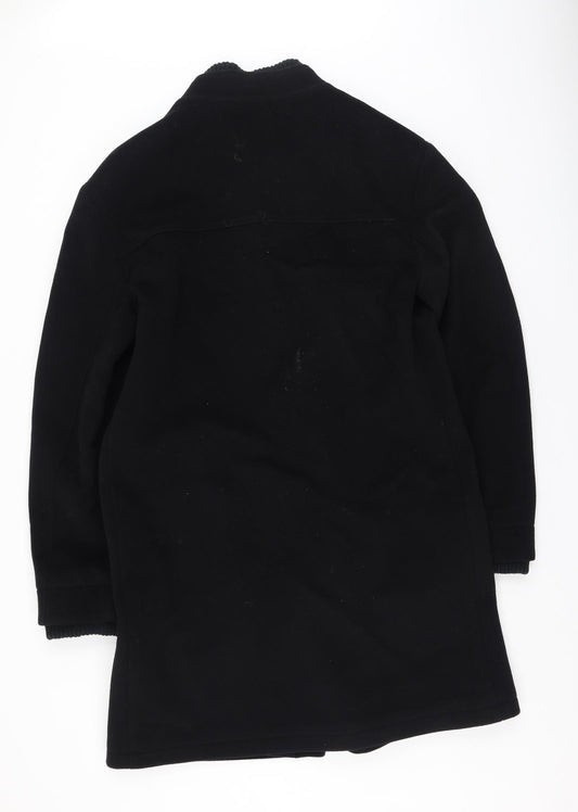 Jeffrey Banks Womens Black Trench Coat Coatigan Size M