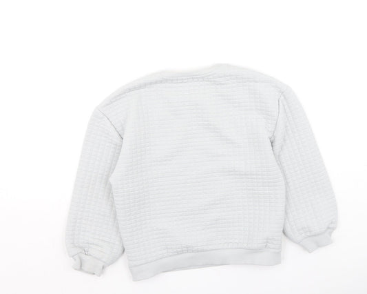 Preworn Boys Grey Polyester Pullover Sweatshirt Size 7 Years