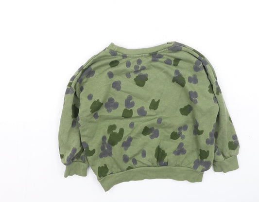 George Boys Green Camouflage Cotton Pullover Sweatshirt Size 2-3 Years