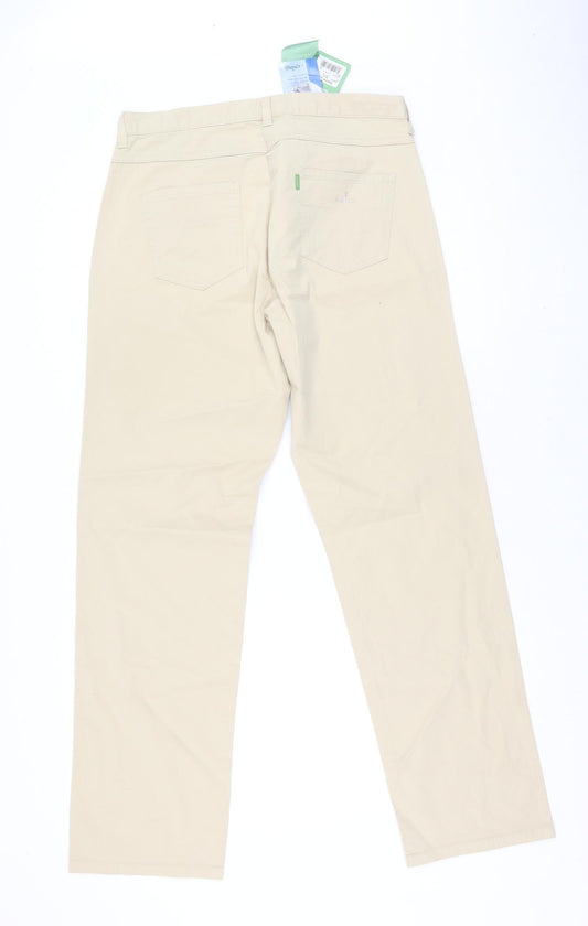 Backtee Womens Beige Cotton Trousers Size 16 L26 in Regular