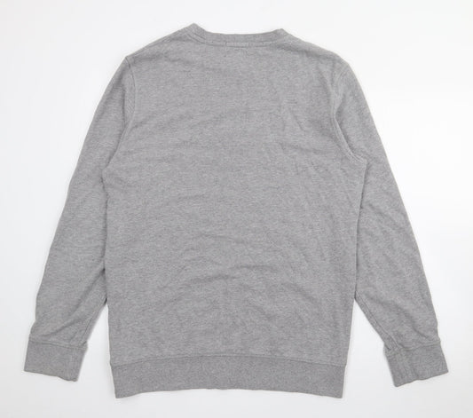 Vintage Cloth Mens Grey Cotton Pullover Sweatshirt Size L