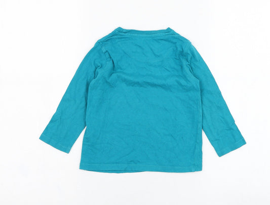 Losan Boys Blue Polyester Basic T-Shirt Size 2 Years Round Neck Pullover - Wolf