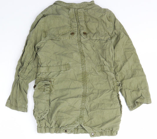 NEXT Girls Green Military Jacket Coat Size 7 Years