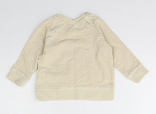 NEXT Girls Beige Cotton Pullover Jumper Size 6-9 Months