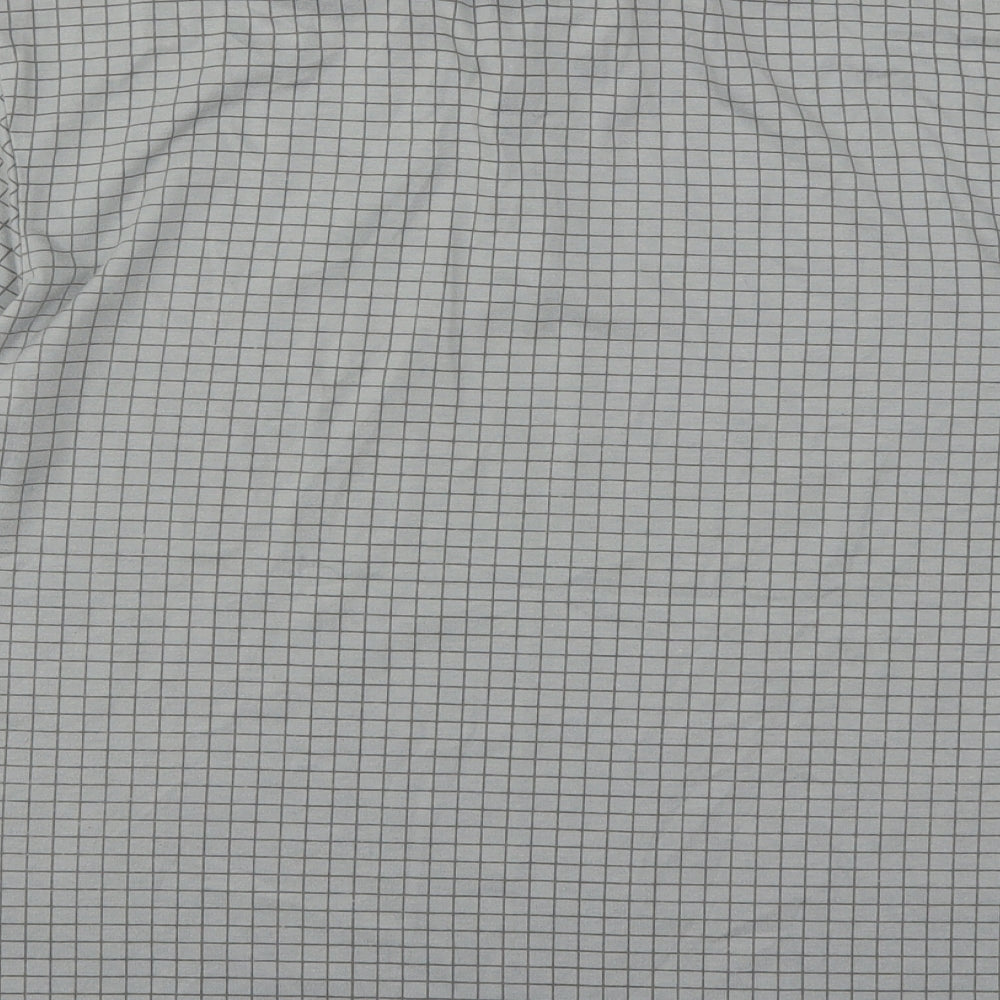 Slazenger Mens Grey Check Polyester Polo Size M Collared