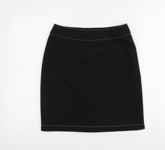 Papaya Womens Black Polyester A-Line Skirt Size 8