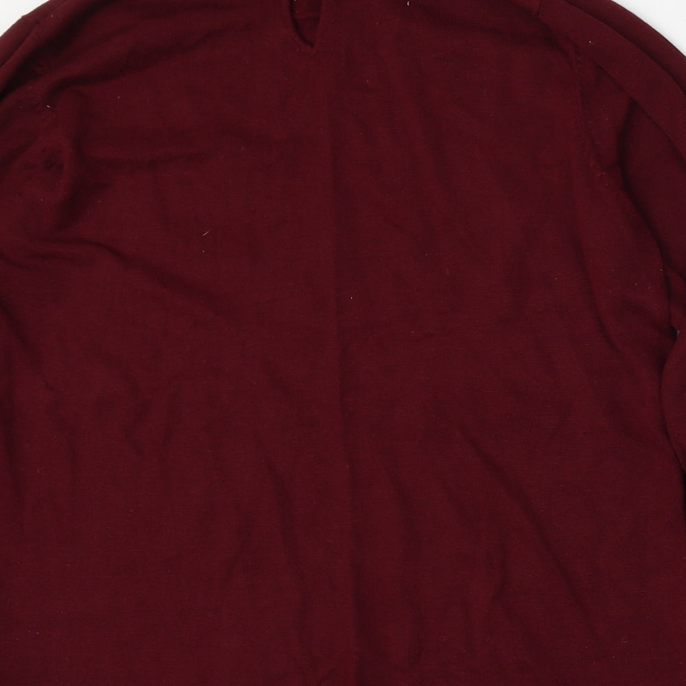 Bonmarche Womens Purple Collared Viscose Pullover Jumper Size 12