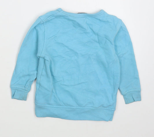 Geoge Boys Blue Cotton Pullover Jumper Size 12-18 Months Pullover