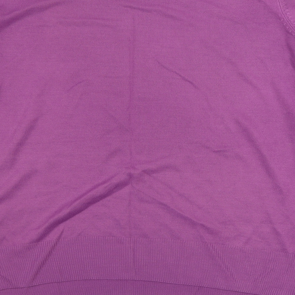 Marks and Spencer Womens Purple Round Neck Acrylic Pullover Jumper Size 18