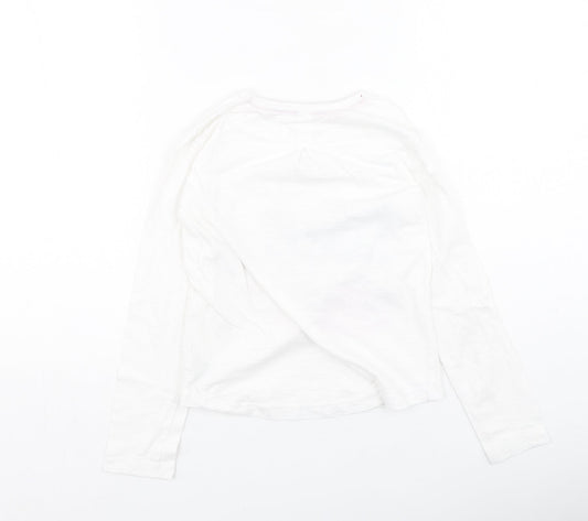 Dunnes Stores Girls White Cotton Basic Casual Size 10 Years Round Neck - Follow Your Dreams