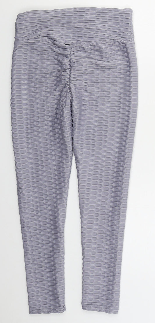 Preworn Womens Grey Polyester Compression Leggings Size S L23 in Regular