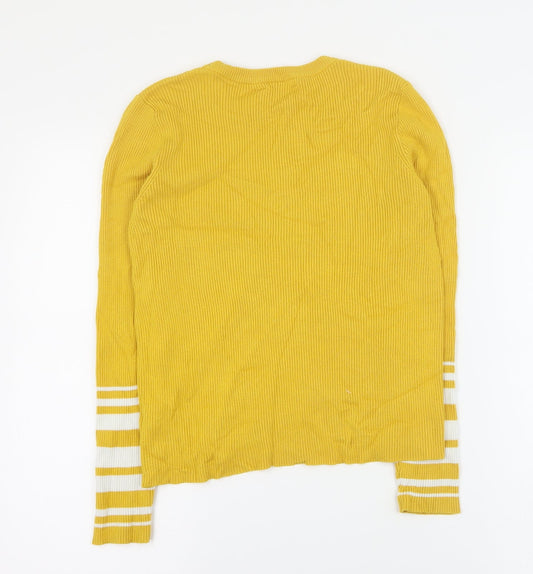 Candy Couture Girls Yellow Round Neck Viscose Pullover Jumper Size 14 Years Pullover