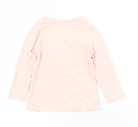 George Girls Pink Cotton Basic T-Shirt Size 18-24 Months Crew Neck - Avocado Toast