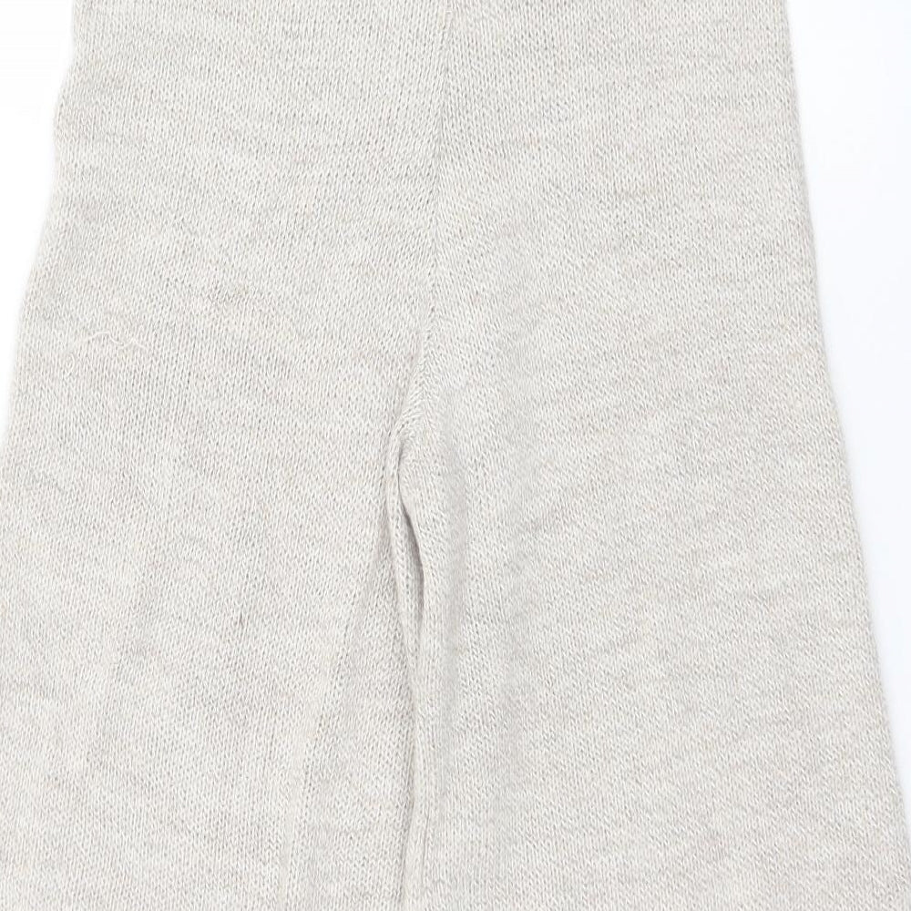 Preworn Womens Beige Acrylic Cropped Trousers Size S L20 in Regular