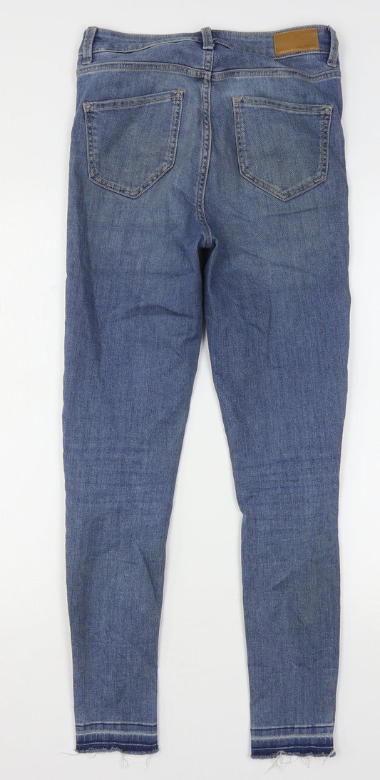 Marks and Spencer Womens Blue Cotton Skinny Jeans Size 8 L28 in Regular
