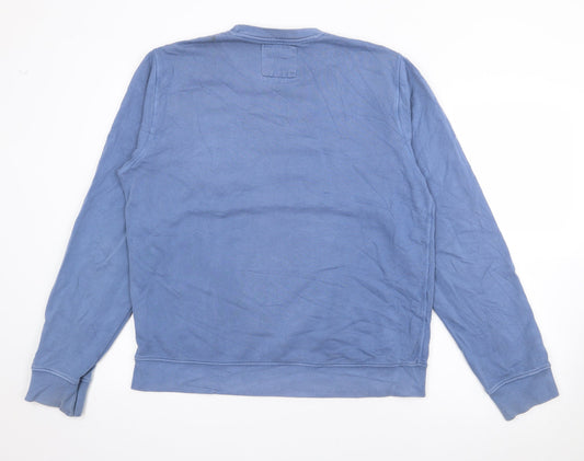 C.S.MMXI Womens Blue Cotton Pullover Sweatshirt Size M