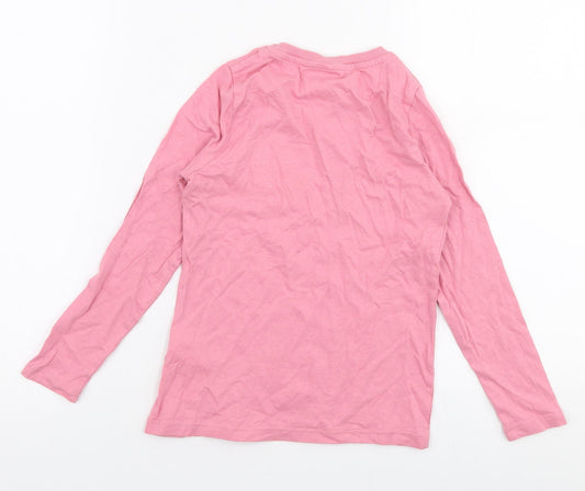 name it Girls Pink 100% Cotton Jersey T-Shirt Size 7-8 Years Round Neck Pullover - Dream