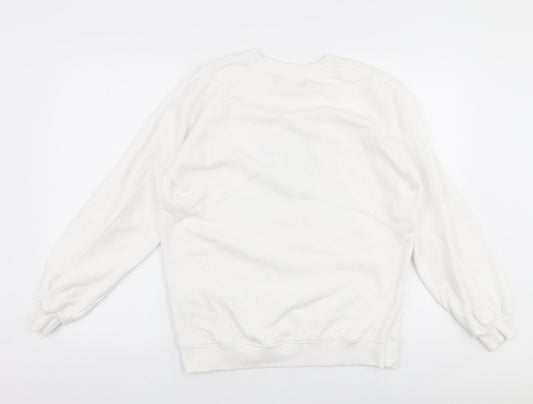 Threadble Womens White Cotton Pullover Sweatshirt Size 8 Pullover - Zodiac