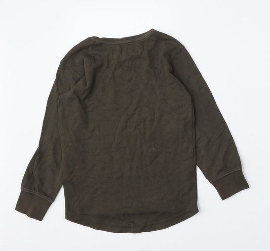 NEXT Boys Green Round Neck Cotton Pullover Jumper Size 6 Years