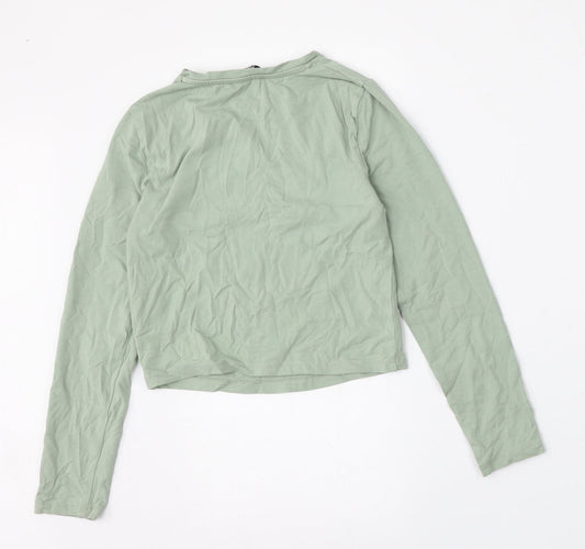 915 Generation Girls Green Cotton Basic T-Shirt Size M Round Neck