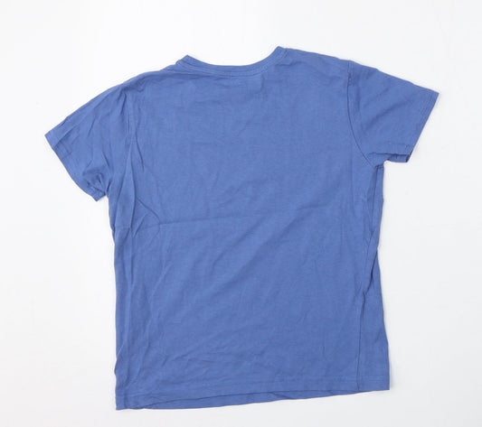 Primark Boys Blue Polyester Basic T-Shirt Size 8-9 Years Round Neck