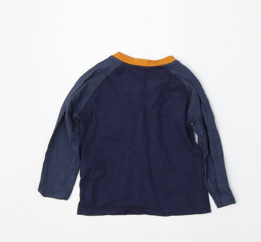 Primark Boys Blue Cotton Basic T-Shirt Size 12-18 Months Round Neck