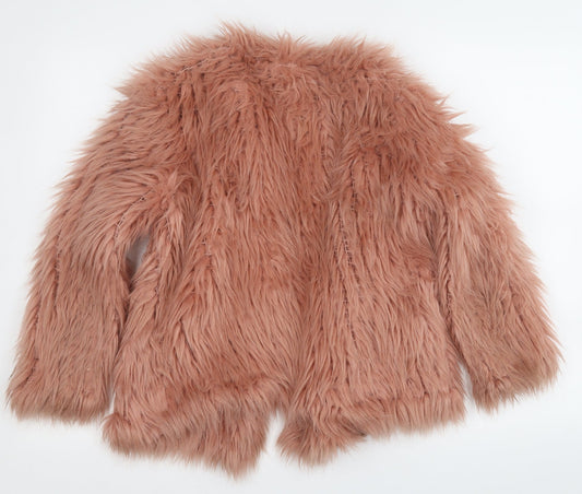 River Island Womens Pink Geometric Jacket Coatigan Size 10