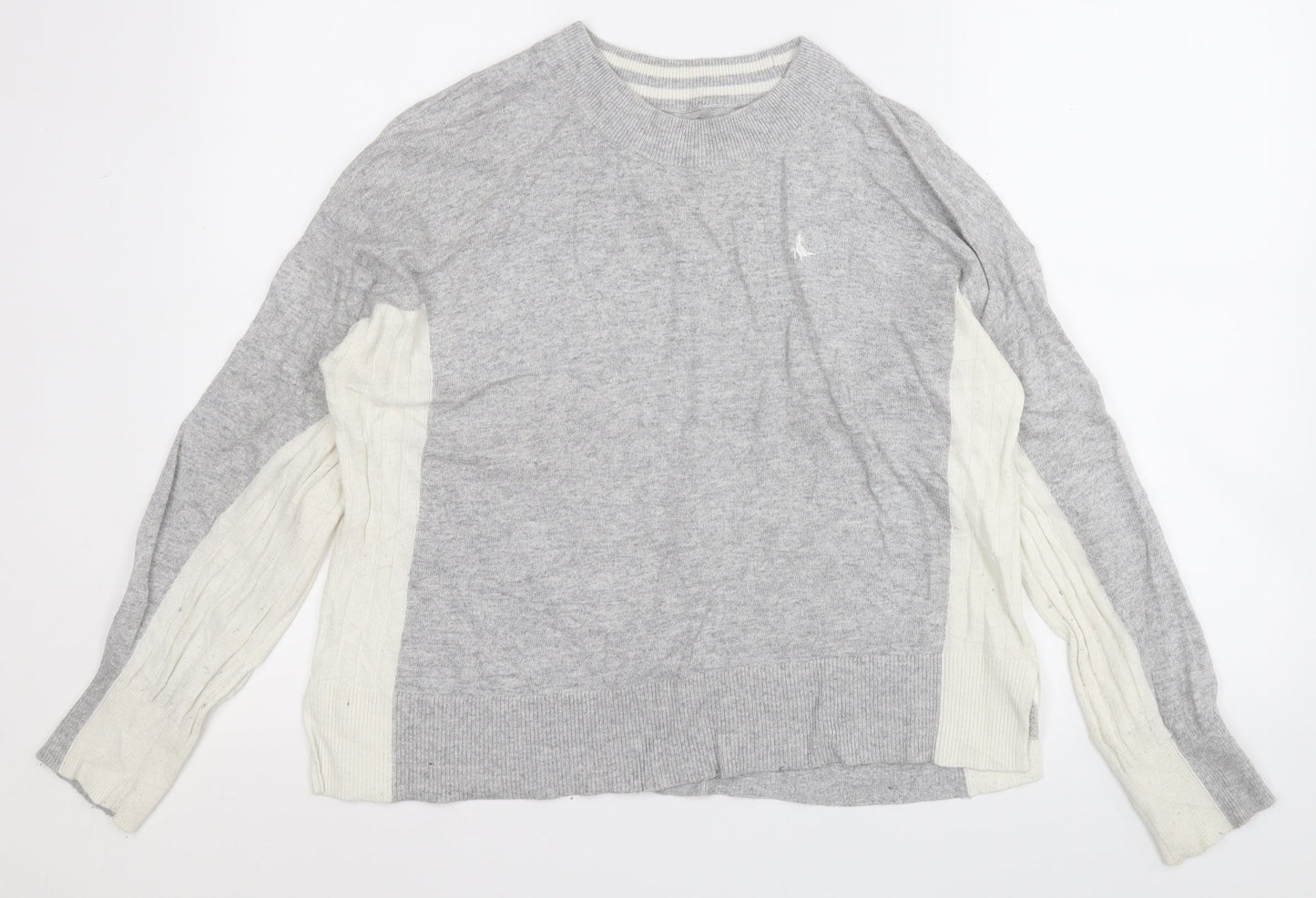 Jack Wills Womens Grey Round Neck Viscose Pullover Jumper Size 10