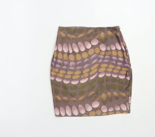 NaaNaa Womens Purple Geometric Polyester Mini Skirt Size 8 Zip