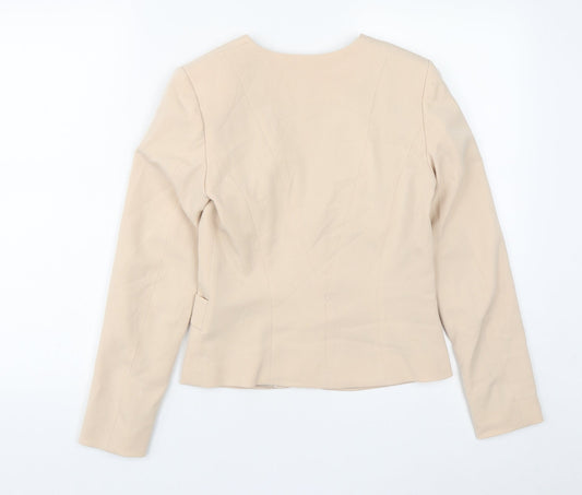 H&M Womens Beige Jacket Size 6 Hook & Eye