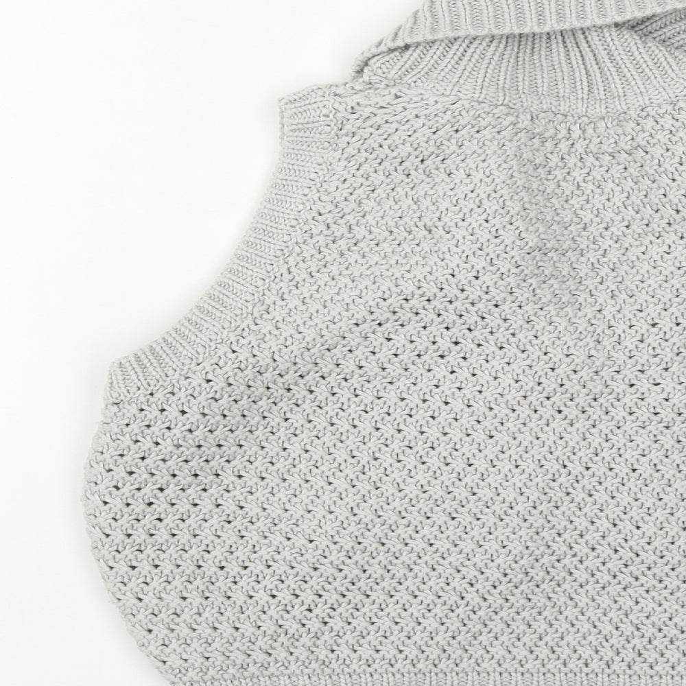 Marks and Spencer Womens Grey V-Neck Acrylic Shrug Jumper Size 12