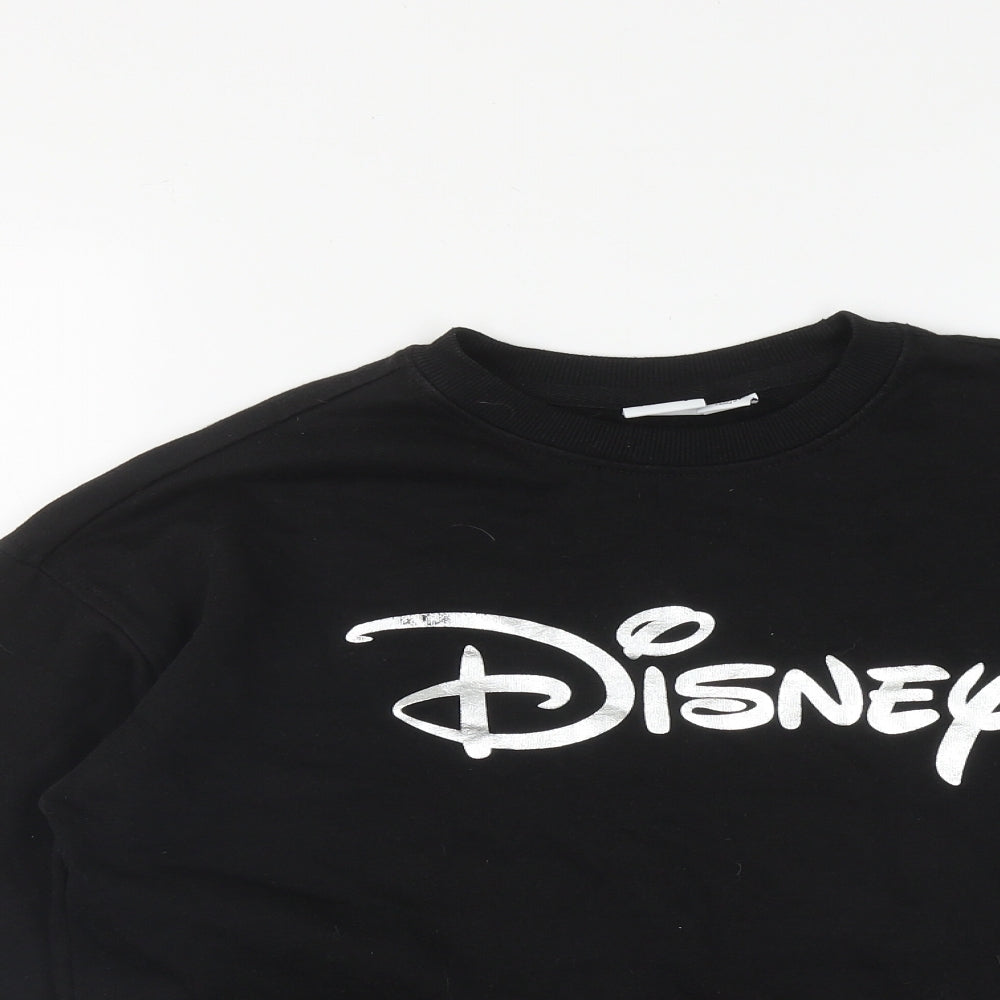Disney Womens Black Round Neck Polyester Pullover Jumper Size XS