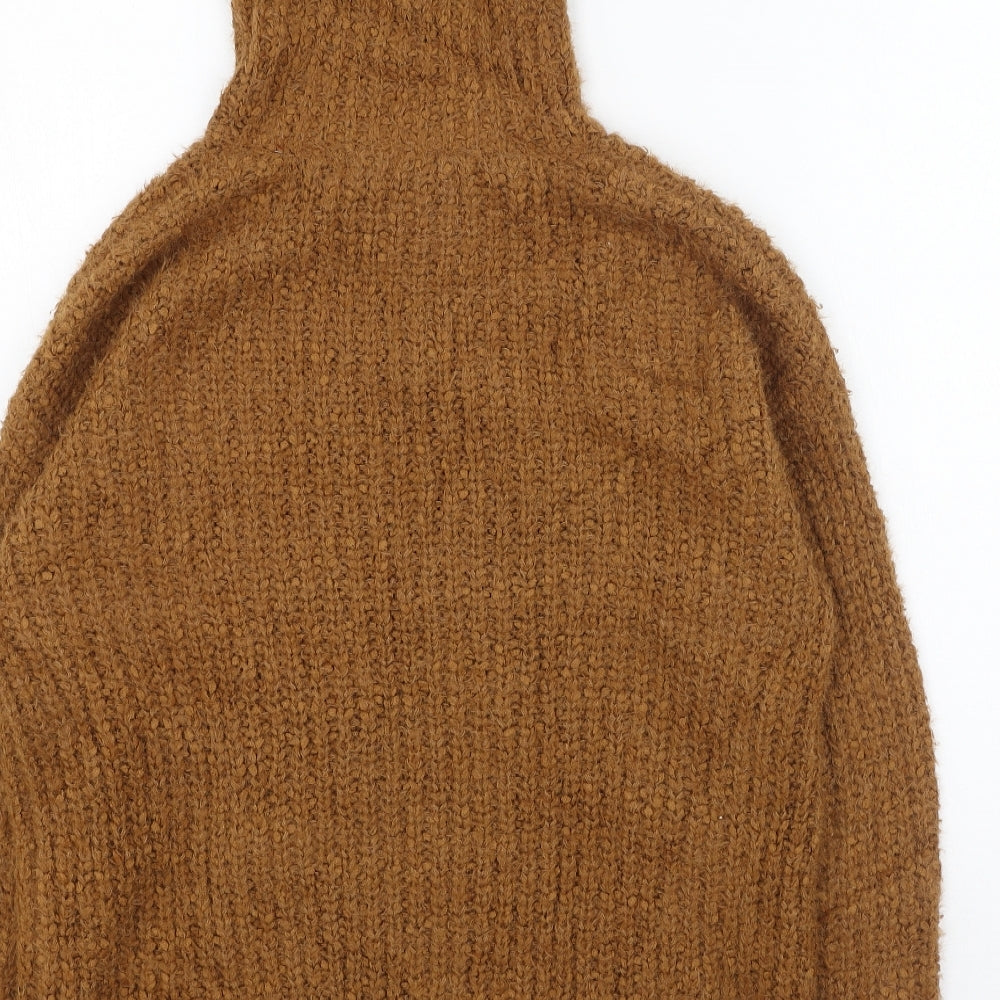 Marks and Spencer Womens Yellow High Neck Polyester Pullover Jumper Size S