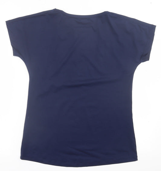 Dunnes Stores Mens Blue Polyester Basic T-Shirt Size S Crew Neck Pullover