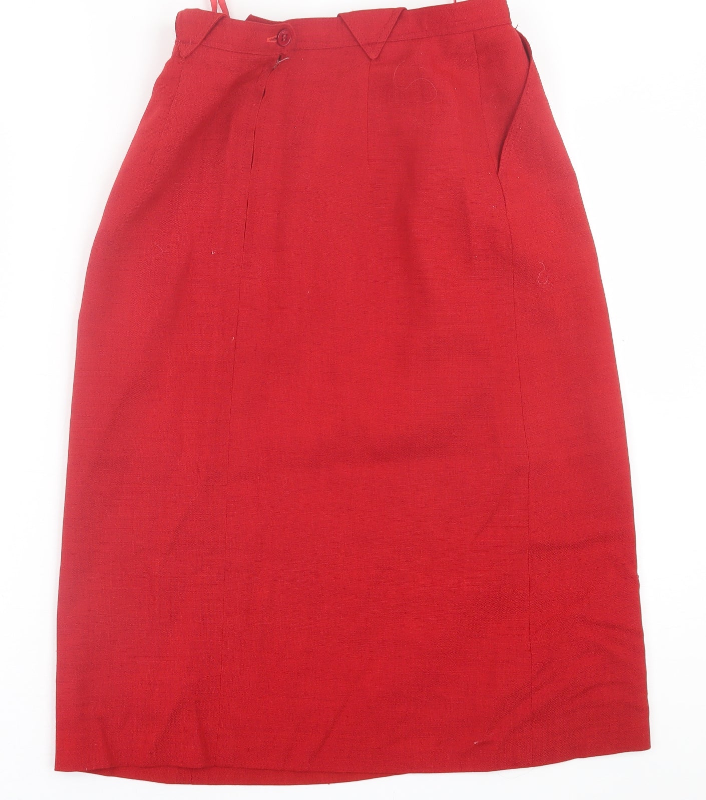 Paul Costelloe Womens Red Polyester A-Line Skirt Size 8 Button