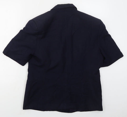 St Michael Womens Blue Viscose Jacket Suit Jacket Size 16