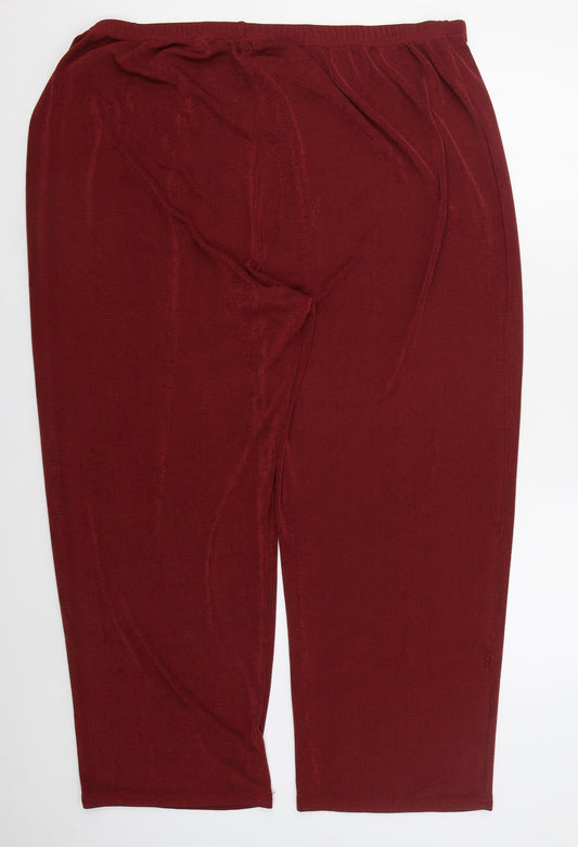 Julipa Womens Red Polyester Trousers Size 30 L27 in Regular