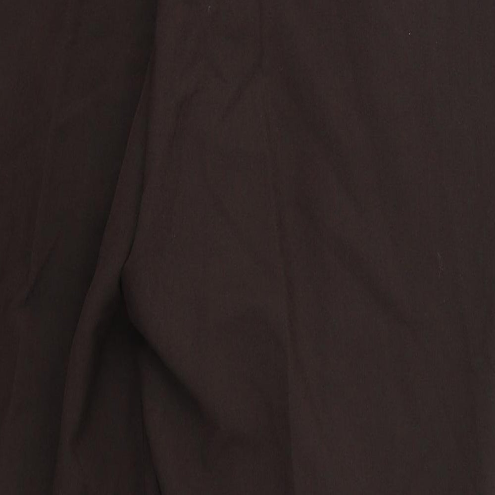 Classic Womens Brown Polyester Trousers Size 14 L27 in Regular
